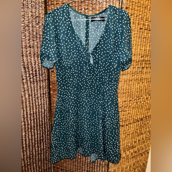 🌲🚉 Dissh Dark Green Polka Dot Tie Dress 🚉🌲 Size 12 - Picture 6 of 10